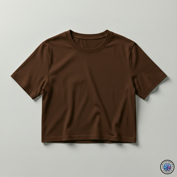 Remera Crop Mujer - Chocolate